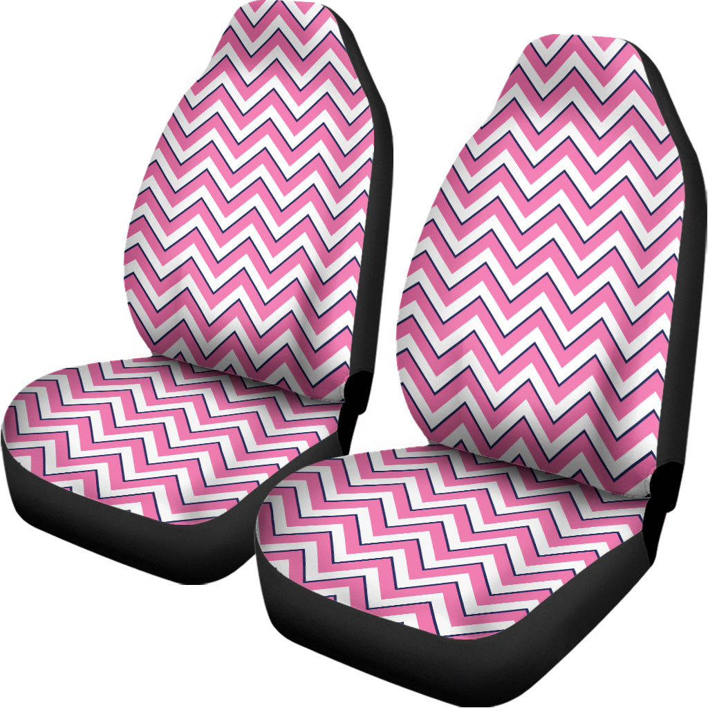 Pink White And Navy Chevron Print Universal Fit Car Seat Covers
