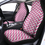 Pink White And Navy Chevron Print Universal Fit Car Seat Covers