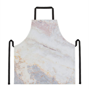 Pink White Grey Marble Print Apron