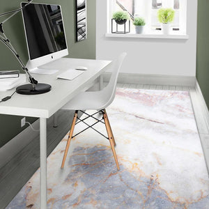 Pink White Grey Marble Print Area Rug GearFrost
