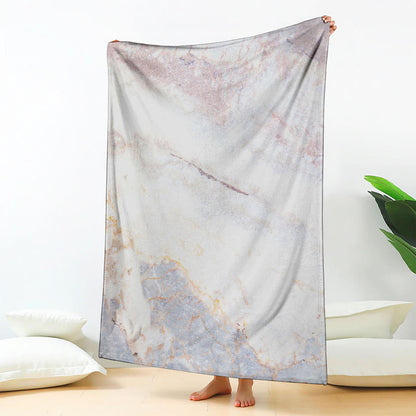 Pink White Grey Marble Print Blanket