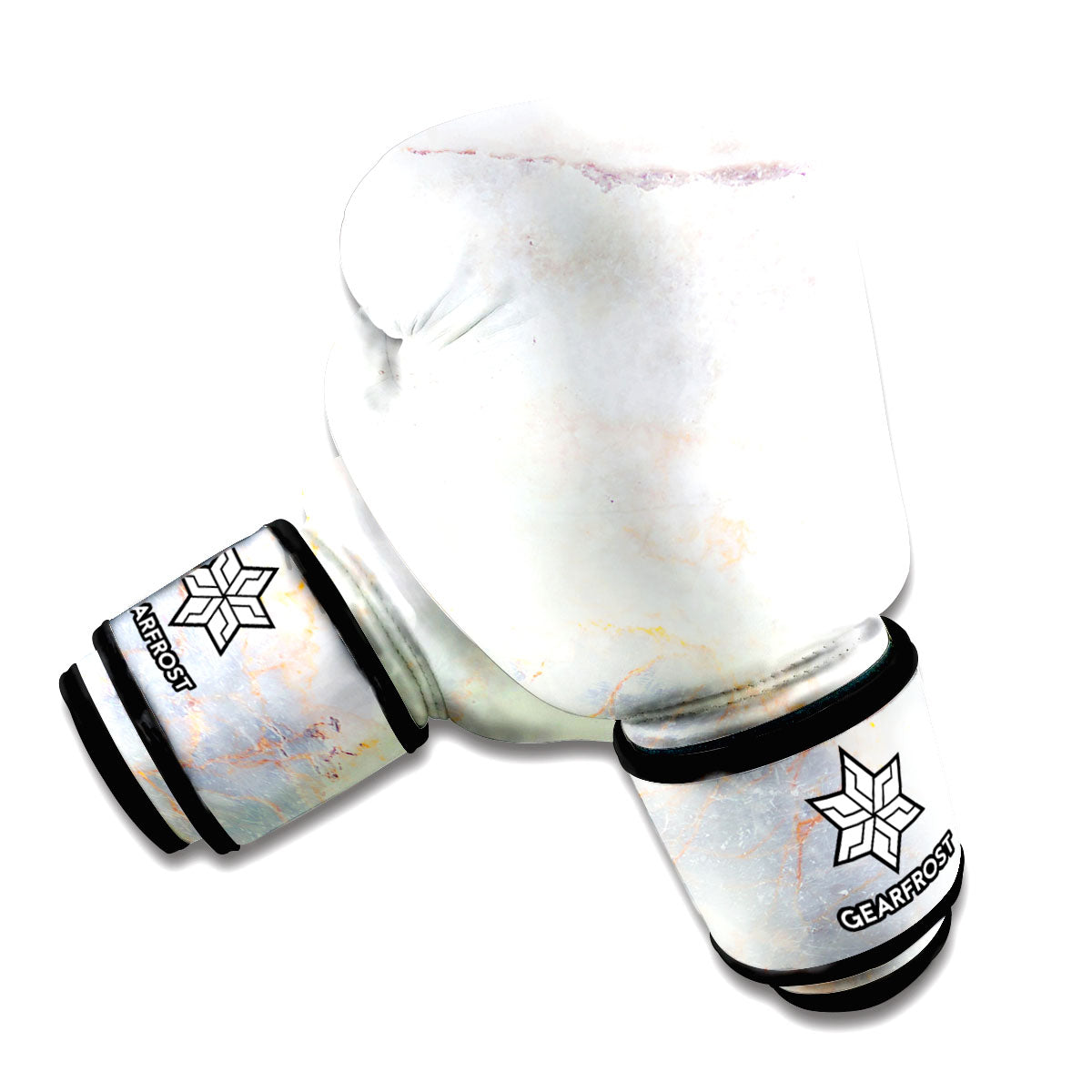 Pink White Grey Marble Print Boxing Gloves