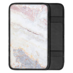 Pink White Grey Marble Print Car Center Console Cover