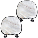 Pink White Grey Marble Print Car Headrest Covers