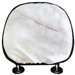 Pink White Grey Marble Print Car Headrest Covers