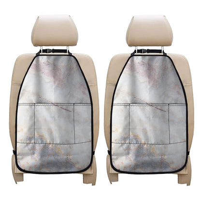 Pink White Grey Marble Print Car Seat Organizers