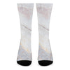 Pink White Grey Marble Print Crew Socks