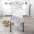 Pink White Grey Marble Print Dining Chair Slipcover