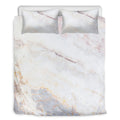 Pink White Grey Marble Print Duvet Cover Bedding Set