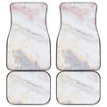 Pink White Grey Marble Print Front and Back Car Floor Mats