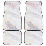 Pink White Grey Marble Print Front and Back Car Floor Mats