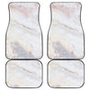 Pink White Grey Marble Print Front and Back Car Floor Mats