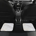 Pink White Grey Marble Print Front and Back Car Floor Mats