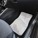 Pink White Grey Marble Print Front and Back Car Floor Mats