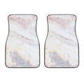 Pink White Grey Marble Print Front Car Floor Mats