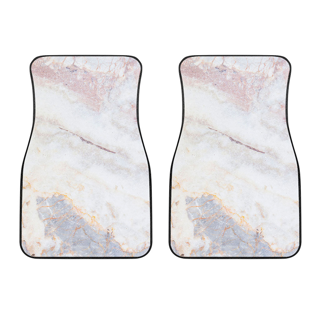 Pink White Grey Marble Print Front Car Floor Mats