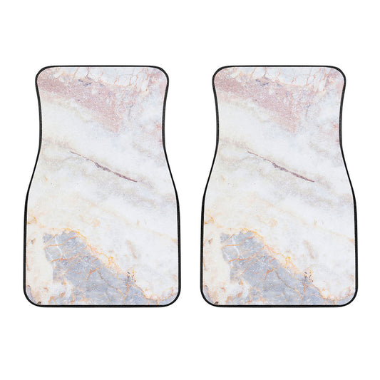 Pink White Grey Marble Print Front Car Floor Mats