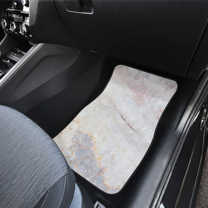 Pink White Grey Marble Print Front Car Floor Mats