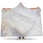 Pink White Grey Marble Print Hooded Blanket