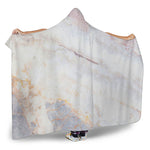 Pink White Grey Marble Print Hooded Blanket