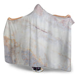 Pink White Grey Marble Print Hooded Blanket