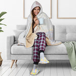 Pink White Grey Marble Print Hooded Blanket