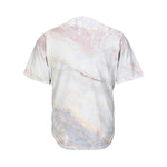 Pink White Grey Marble Print Men's Baseball Jersey