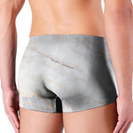 Pink White Grey Marble Print Men's Boxer Briefs