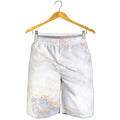 Pink White Grey Marble Print Men's Shorts