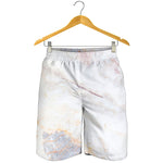 Pink White Grey Marble Print Men's Shorts