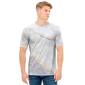Pink White Grey Marble Print Men's T-Shirt