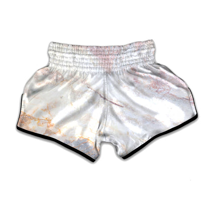 Pink White Grey Marble Print Muay Thai Boxing Shorts