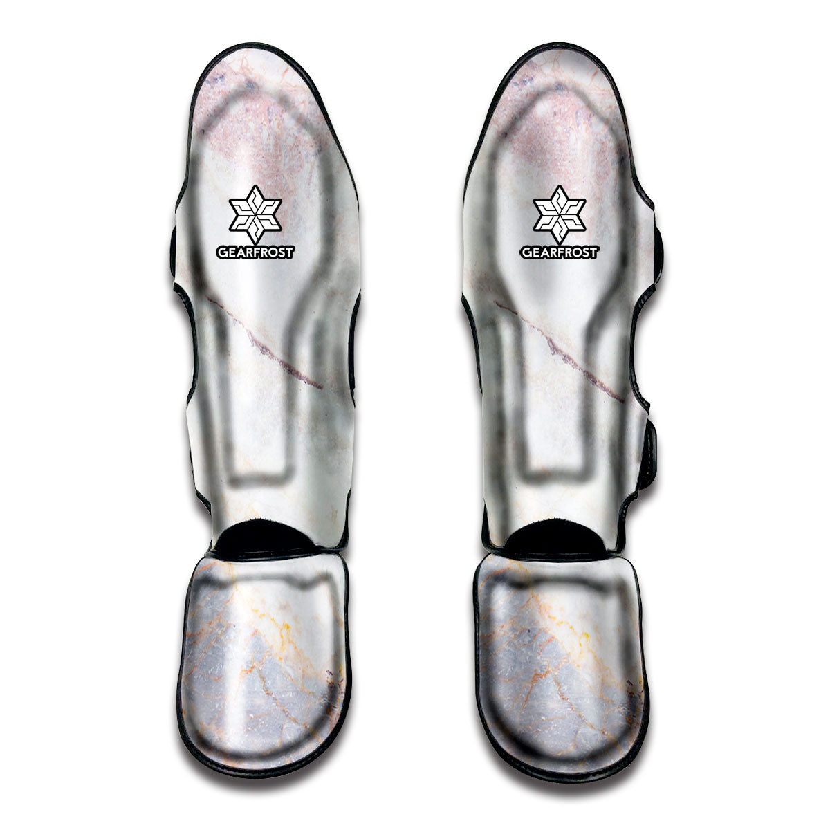 Pink White Grey Marble Print Muay Thai Shin Guard