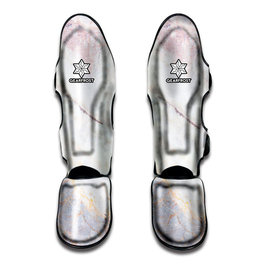 Pink White Grey Marble Print Muay Thai Shin Guard