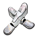 Pink White Grey Marble Print Muay Thai Shin Guard