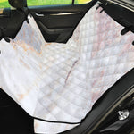 Pink White Grey Marble Print Pet Car Back Seat Cover