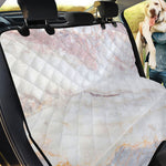 Pink White Grey Marble Print Pet Car Back Seat Cover