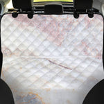 Pink White Grey Marble Print Pet Car Back Seat Cover