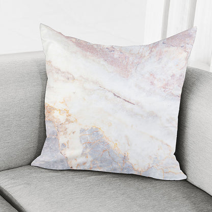 Pink White Grey Marble Print Pillow Cover