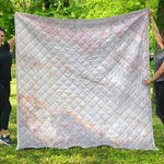 Pink White Grey Marble Print Quilt