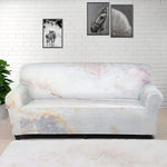 Pink White Grey Marble Print Sofa Cover