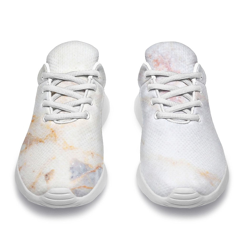 Pink White Grey Marble Print Sport Shoes GearFrost