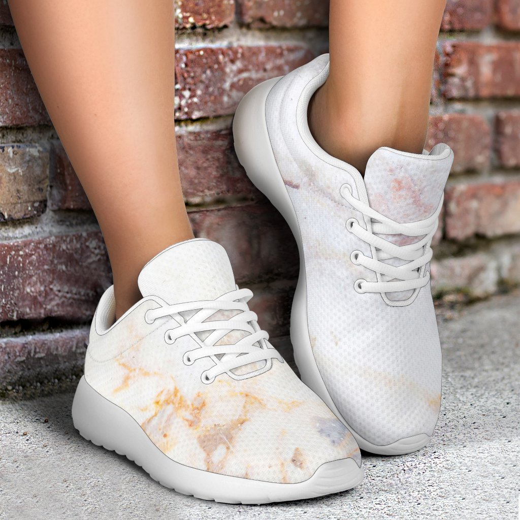 Pink White Grey Marble Print Sport Shoes GearFrost