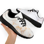 Pink White Grey Marble Print Sport Shoes GearFrost