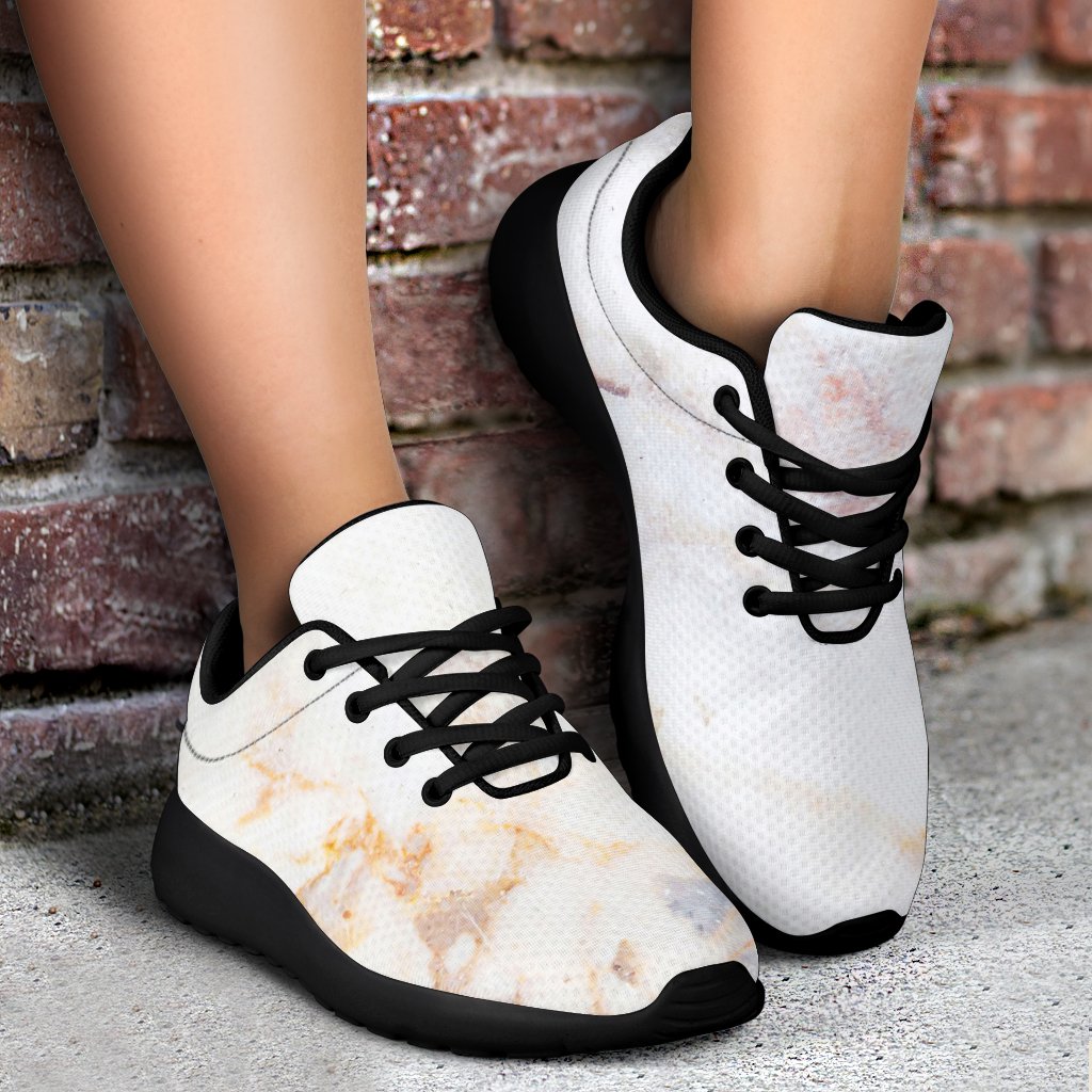 Pink White Grey Marble Print Sport Shoes GearFrost