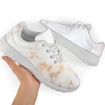 Pink White Grey Marble Print Sport Shoes GearFrost