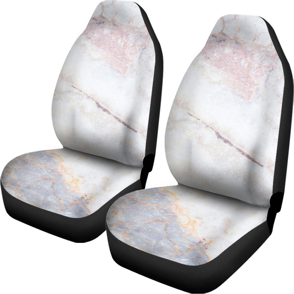 Pink White Grey Marble Print Universal Fit Car Seat Covers