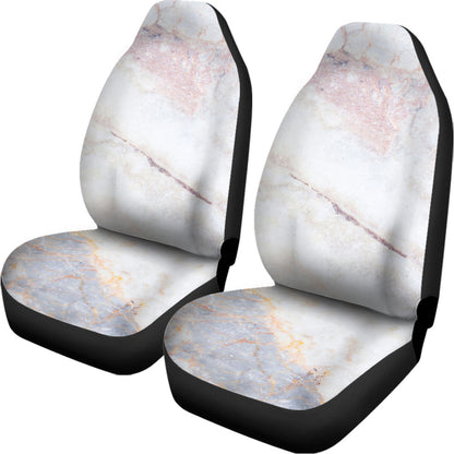 Pink White Grey Marble Print Universal Fit Car Seat Covers