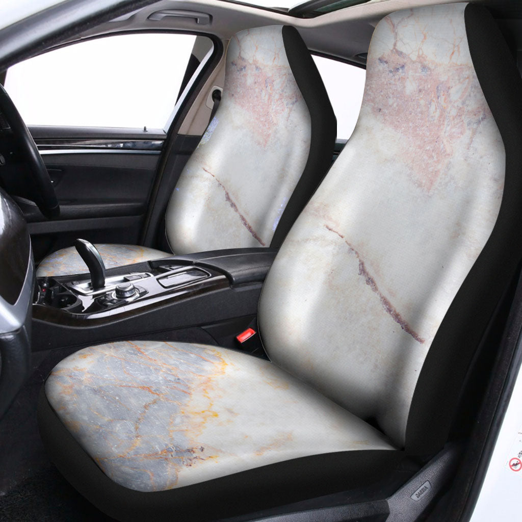 Pink White Grey Marble Print Universal Fit Car Seat Covers