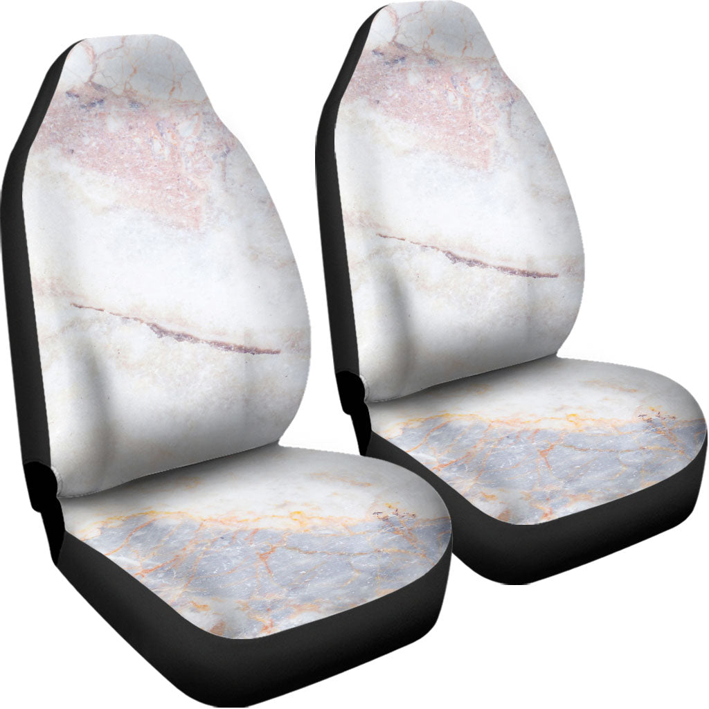 Pink White Grey Marble Print Universal Fit Car Seat Covers